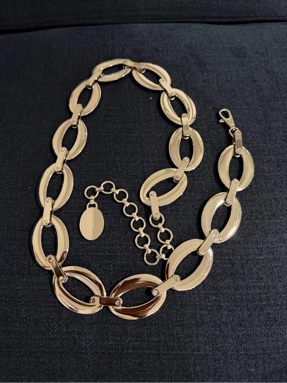 Fossil Multicolor Linked Oval Statement Belt